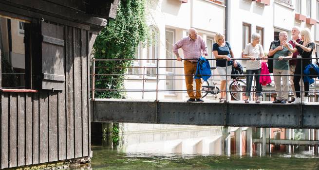 Stadtführungsgruppe im Ulmer Fischerviertel